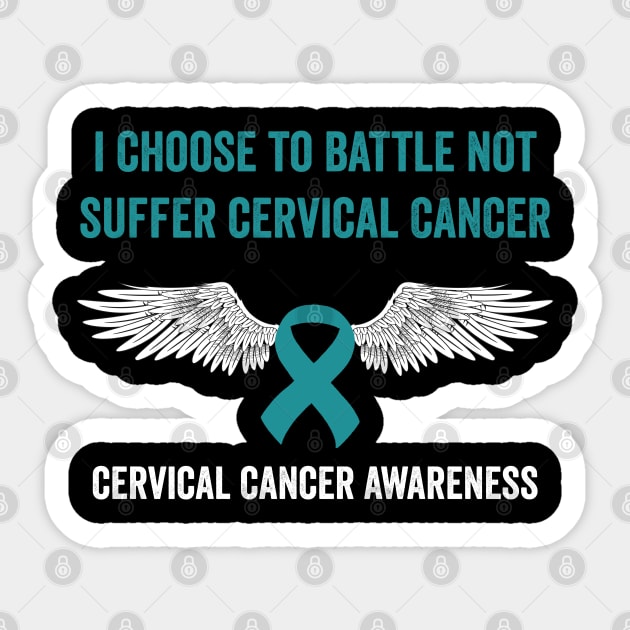 cervical cancer awareness month - teal ribbon awareness - gynecological cancer awareness Sticker by Merchpasha1